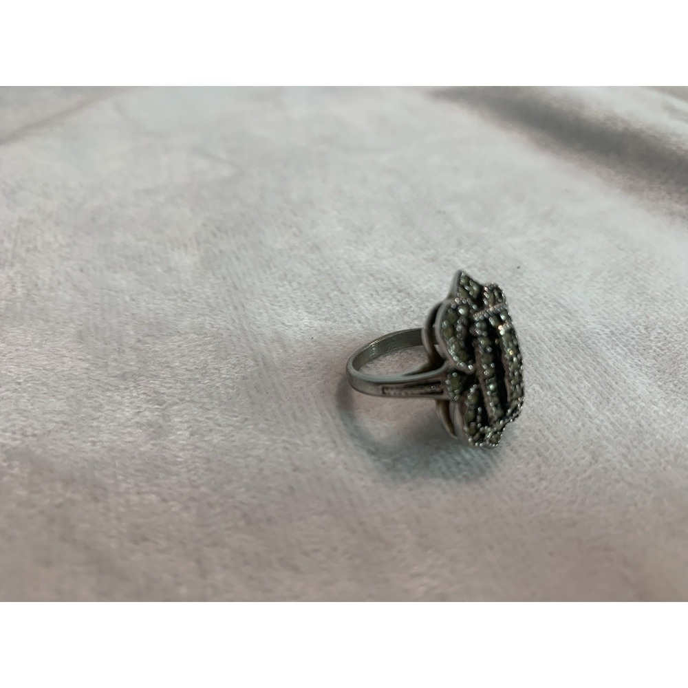 Vintage Sterling Silver 18k White Gold Electroplate Size 5.5 5 1/2
